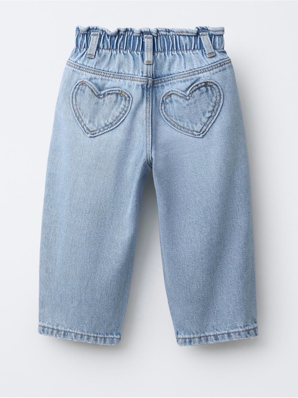 Zara Girls Kids Elastic-Waist Light Blue Denim Jeans - Picture 1 of 4